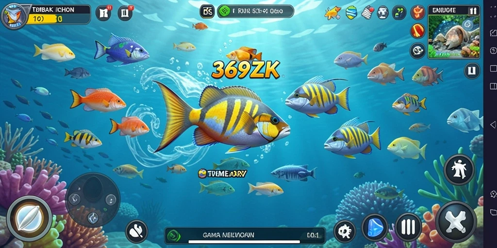 Gameplay seru menembak ikan penuh warna di 369ZK.