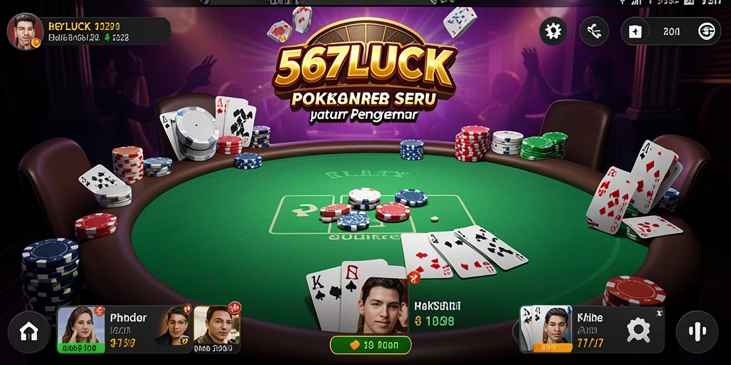 Screenshot 567LUCK menampilkan pemain tengah bersaing di meja poker.