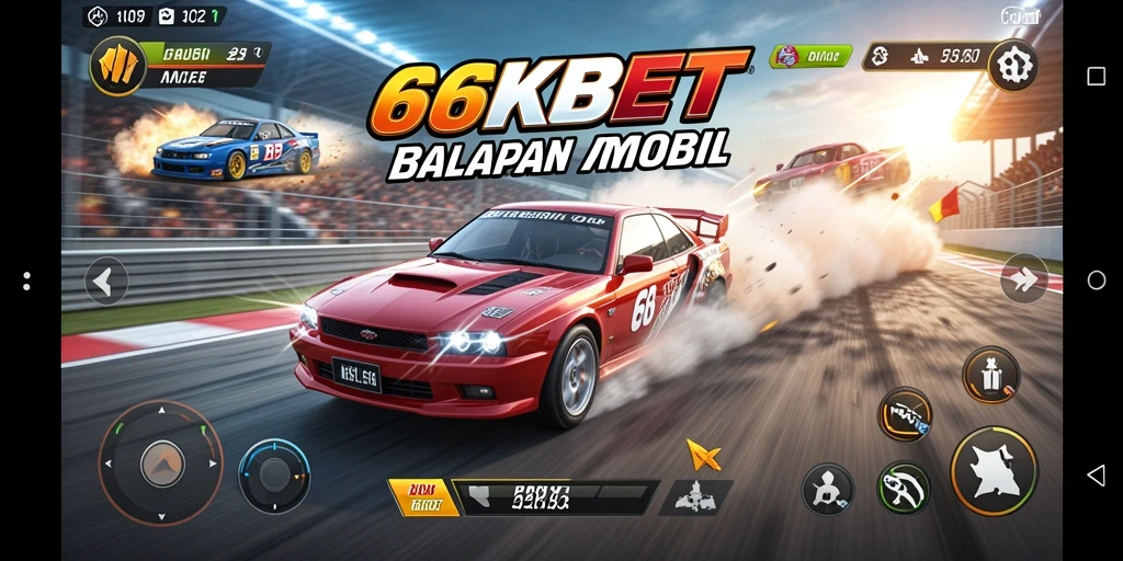 Screenshot menampilkan aksi balapan mendebarkan dalam 66KBET.
