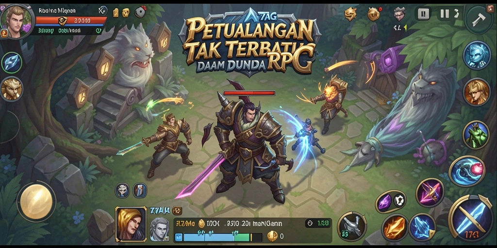 Tampilan gameplay RPG 77AG dengan aksi seru dan karakter menarik.