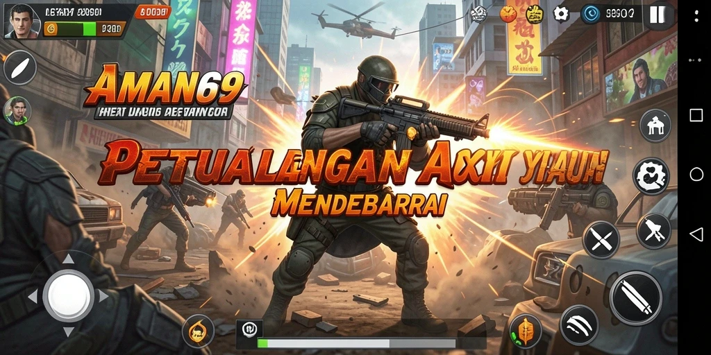 Screenshot gameplay AMAN69 yang menampilkan aksi bertempur yang mendebarkan.
