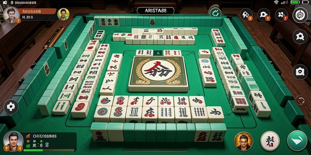 Tampilan gameplay ARISTA88 yang menarik dengan elemen Mahjong yang klasik.