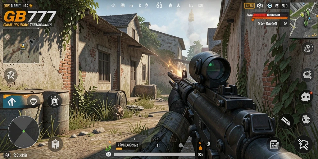 Tangkapan layar gameplay GB777 dengan aksi menembak yang mendebarkan.