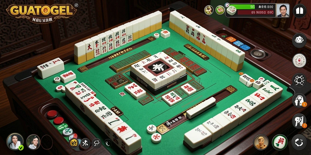 Tangkapan layar utama GUATOGEL menampilkan gameplay Mahjong yang seru.