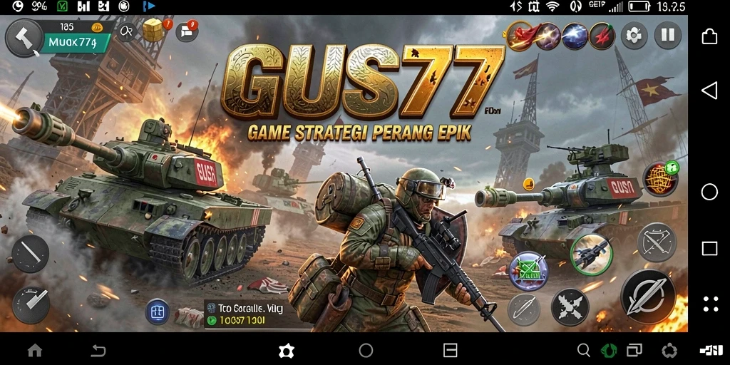 Tampilan gameplay GUS77 dengan strategi perang yang mendebarkan.