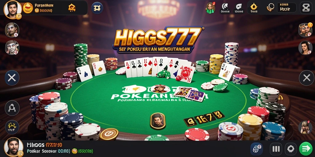 Tampilan gameplay seru HIGGS777 dalam sesi Poker yang mendebarkan.