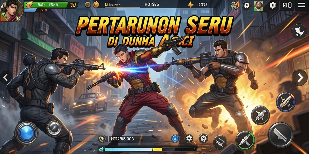 Tampilan gameplay HOT985 yang penuh aksi dan seru.