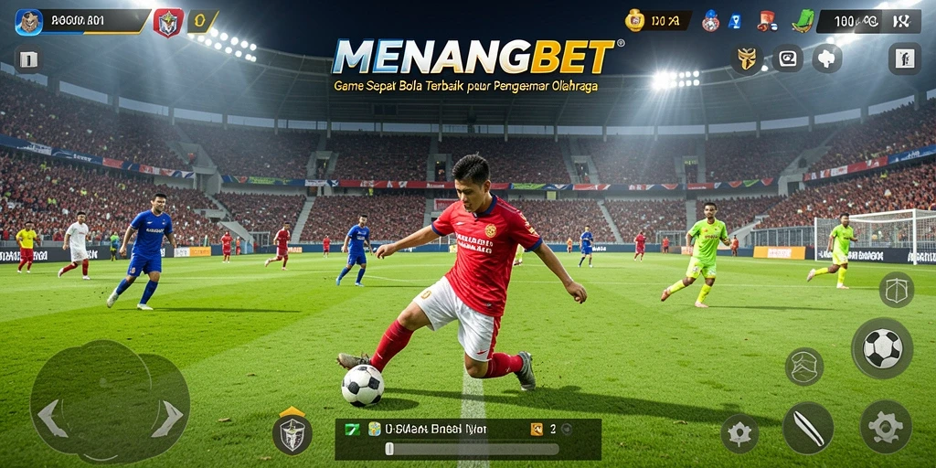 Tampilan gameplay menarik dalam MENANGBET dengan aksi sepak bola yang mendebarkan.