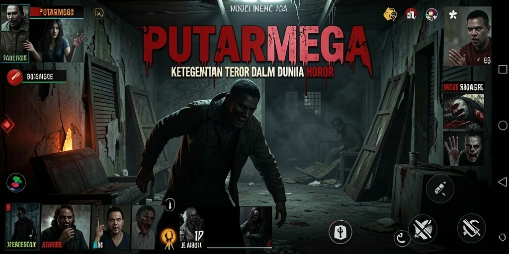 Screenshot gameplay PUTARMEGA menunjukkan suasana menyeramkan yang mencekam.