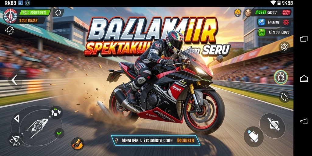 Tampilan gameplay balap motor yang menegangkan dan penuh aksi.