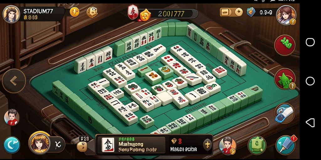 Tampilan gameplay seru dari STADIUM77, permainan Mahjong yang menarik.