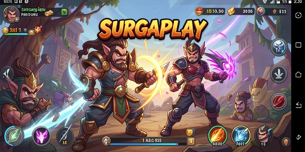 Gameplay menegangkan di SURGAPLAY dengan karakter bertarung.