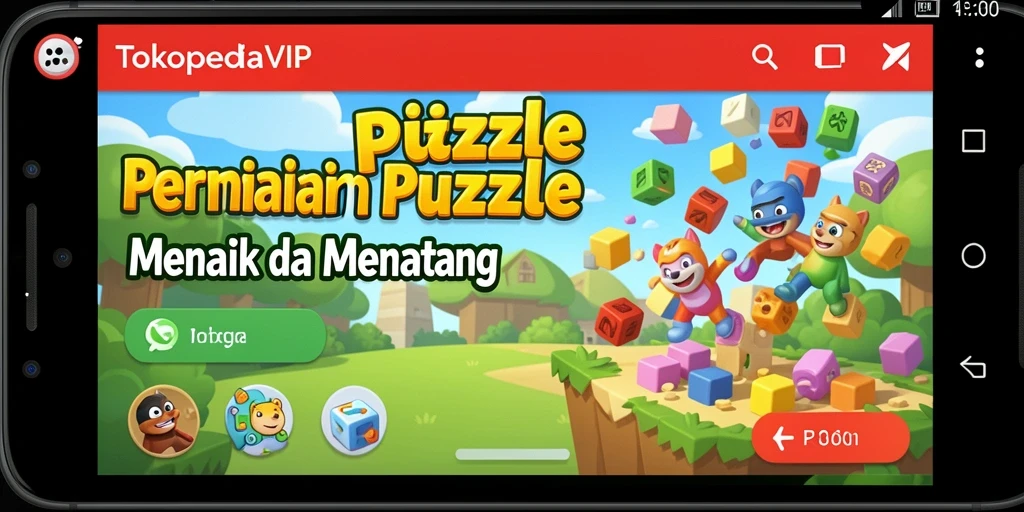 Tampilan gameplay TOKOPEDIAVIP saat menyelesaikan puzzle.